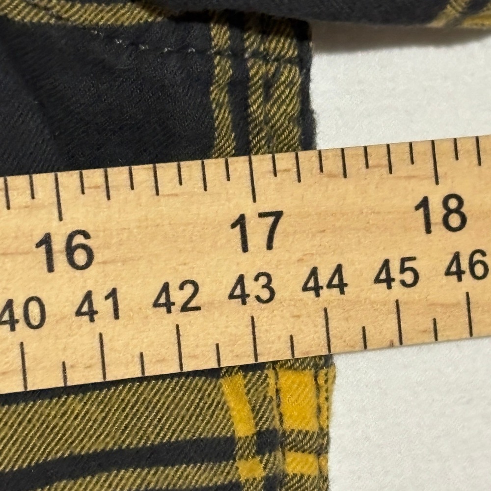Cat Jack Kids Boys Long Sleeve Flannel Shirt Black Yellow Plaid Size L 10/12 - Picture 5 of 8